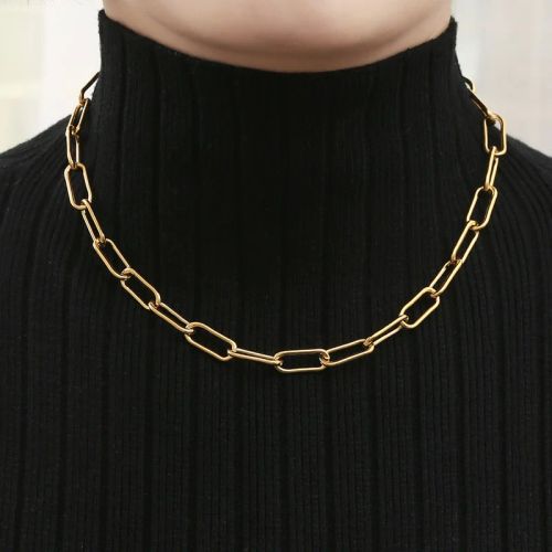 Stainless Steel Toggle Choker Necklace - Versatile Fashion Accessory