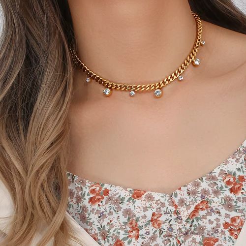 MamacitaSlay Trendy Zircon Pendant Necklace - Stylish Waterproof Design - 40cm / Gold