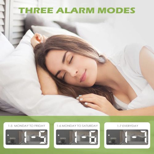 Amuixui Digital Alarm Clock with LED Display & 5 Smart Modes