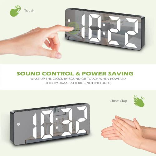 Amuixui Digital Alarm Clock with LED Display & 5 Smart Modes