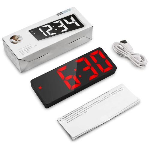 Amuixui Digital Alarm Clock with LED Display & 5 Smart Modes