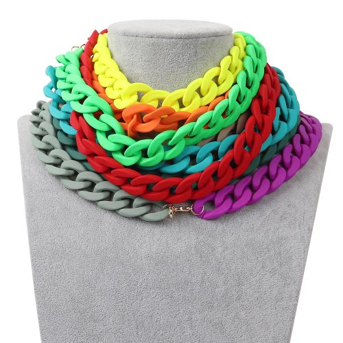 Acrylic Geometric Pendant Necklace - Trendy Fashion Jewelry