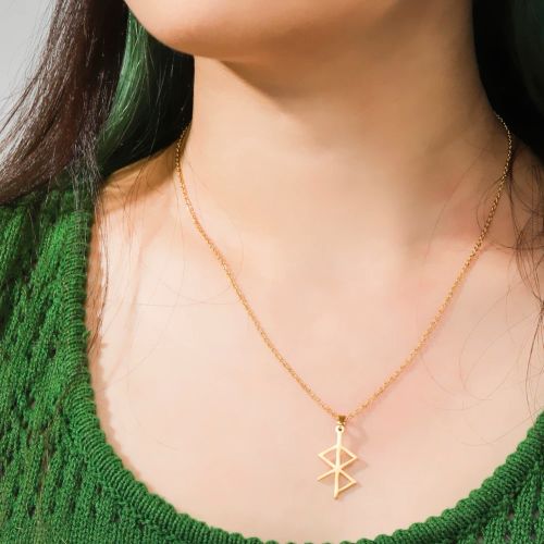 Dawapara Vintage Runes Pendant Necklace - Love & Peace Amulet