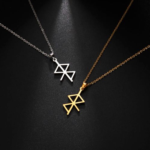 Dawapara Vintage Runes Pendant Necklace - Love & Peace Amulet