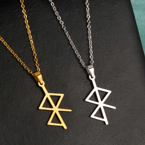 Dawapara Vintage Runes Pendant Necklace - Love & Peace Amulet