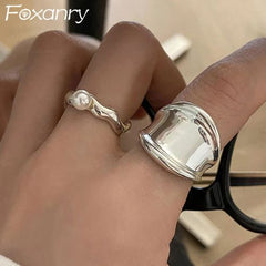 FOXANRY Geometric Handmade Rings - Trendy Beach Accessories & Gifts