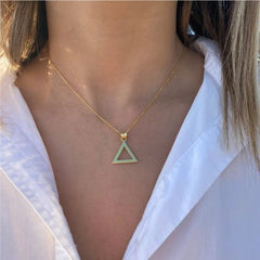 Elegant Stainless Steel Triangle Necklace for Aesthetic Gift
