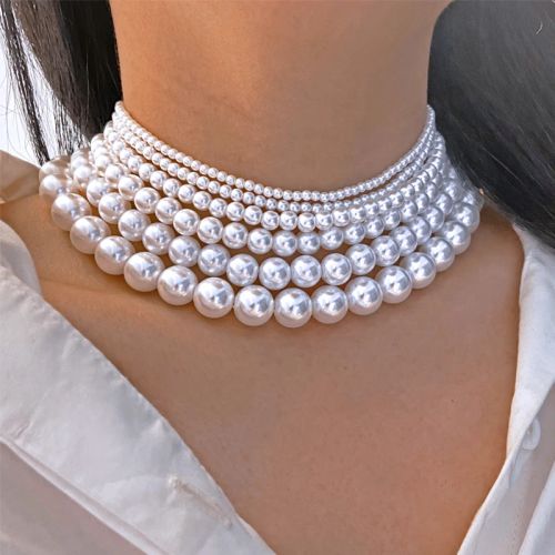 Bohemian Multilayer Pearl Necklace - Trendy Geometric Fashion