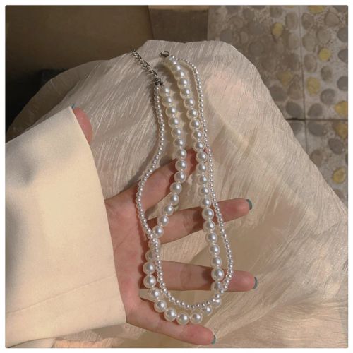 Bohemian Multilayer Pearl Necklace - Trendy Geometric Fashion