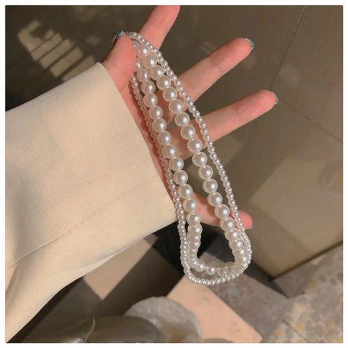 Bohemian Multilayer Pearl Necklace - Trendy Geometric Fashion