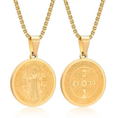 mprainbow Saint Benedict Pendant Necklace - Stylish Religious Amulet
