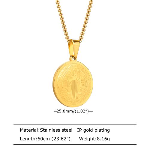 mprainbow Saint Benedict Pendant Necklace - Stylish Religious Amulet