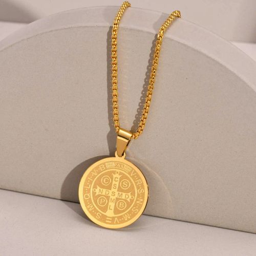 mprainbow Saint Benedict Pendant Necklace - Stylish Religious Amulet