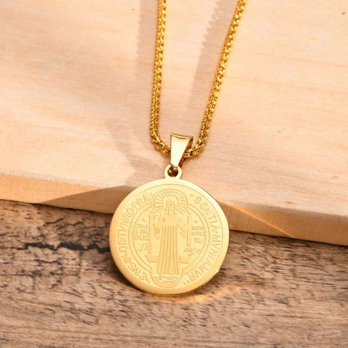 mprainbow Saint Benedict Pendant Necklace - Stylish Religious Amulet