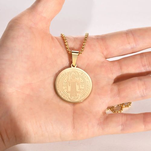 mprainbow Saint Benedict Pendant Necklace - Stylish Religious Amulet