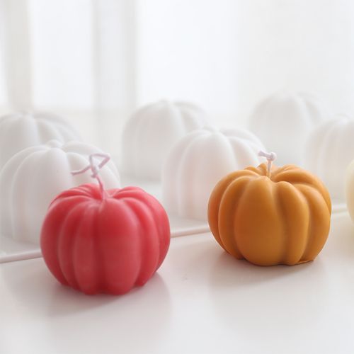 3D Pumpkin Candle Silicone Mold for DIY Halloween Crafts & Soap Making