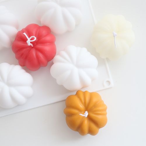 3D Pumpkin Candle Silicone Mold for DIY Halloween Crafts & Soap Making