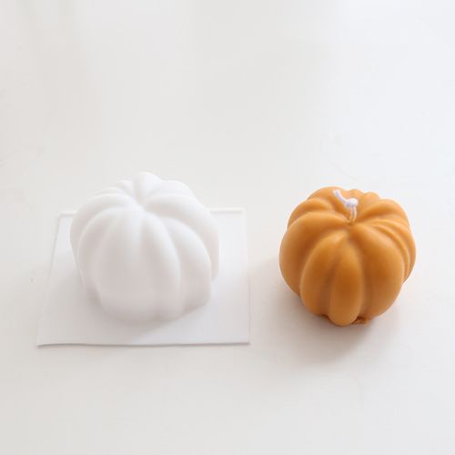 3D Pumpkin Candle Silicone Mold for DIY Halloween Crafts & Soap Making