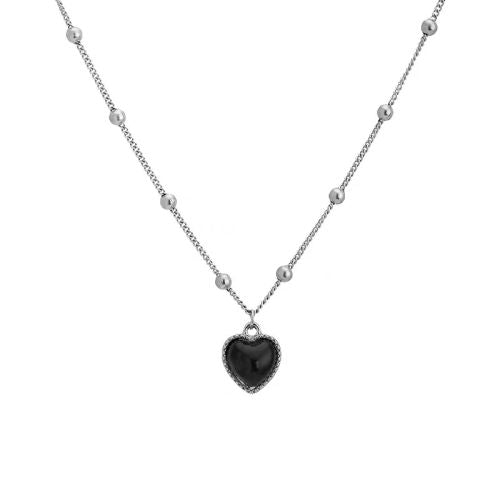 Laoloutian Heart Pendant Necklace - Trendy Mood Tracker Accessory