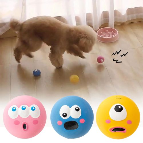 Interactive Squeaky Dog Toy - Bouncy Vinyl Ball for Pet Fun