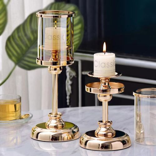 Aihem Retro Metal & Glass Candle Holder for Elegant Home Decoration