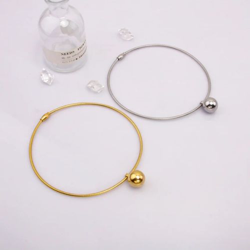 Kuziduocai Exquisite 316L Stainless Steel Ball Pendant Necklace