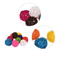 DZOMNOK Rattan Chewing Toy Balls for Parrots - Fun & Interactive Bird Toy - 10pcs color random