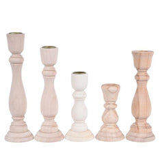Retro Wooden Candlestick Holders for Elegant Home Decor & Weddings