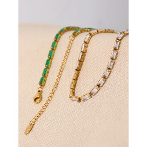 Yhpup Elegant Geometric Pendant Necklace & Bracelet Jewelry Set