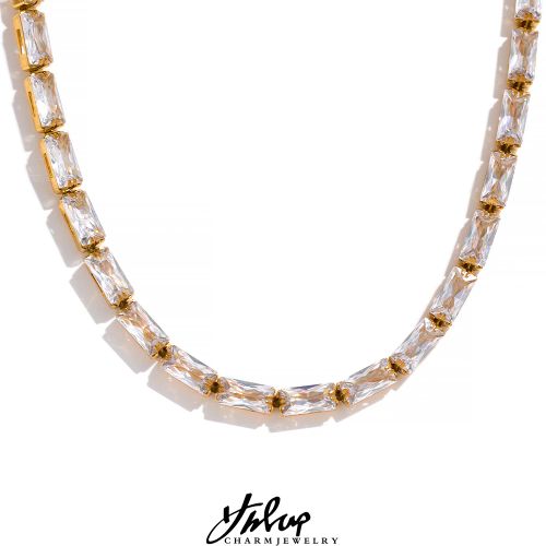 Yhpup Elegant Geometric Pendant Necklace & Bracelet Jewelry Set