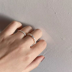 Rinhoo Sparkling Pearl Beaded Rings Set - Trendy Cocktail Rings for Any Occasion - RI22Y0465