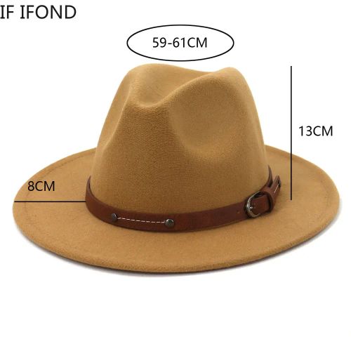 IF IFOND Warm Winter Fedora Hat for Outdoor Comfort