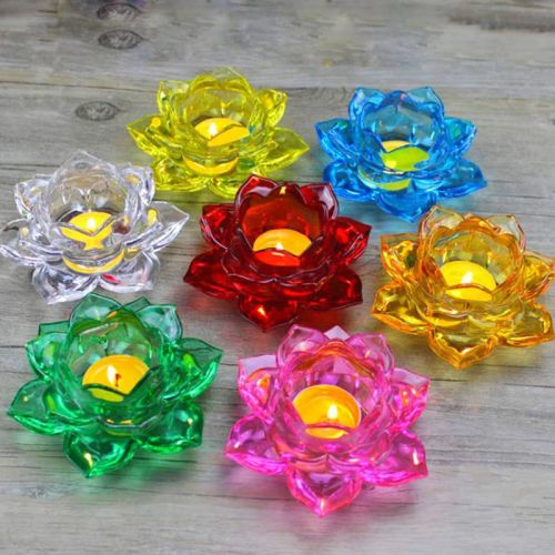 Crystal Lotus Candle Holders - Elegant Centrepiece for Home Decor