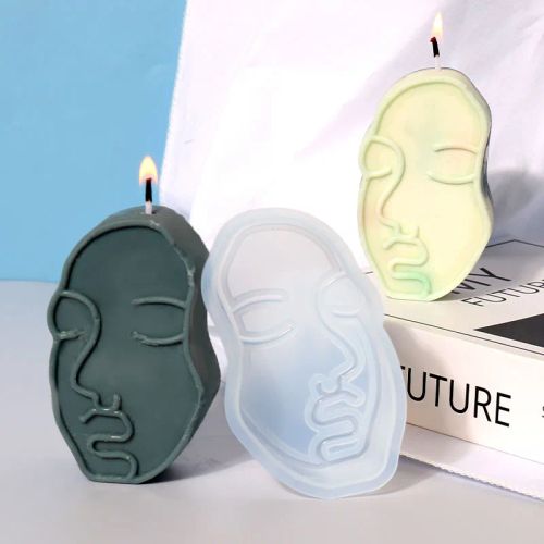 UDOCOOL Abstract Human Face Silicone Candle Mold for Home Décor & Gifts