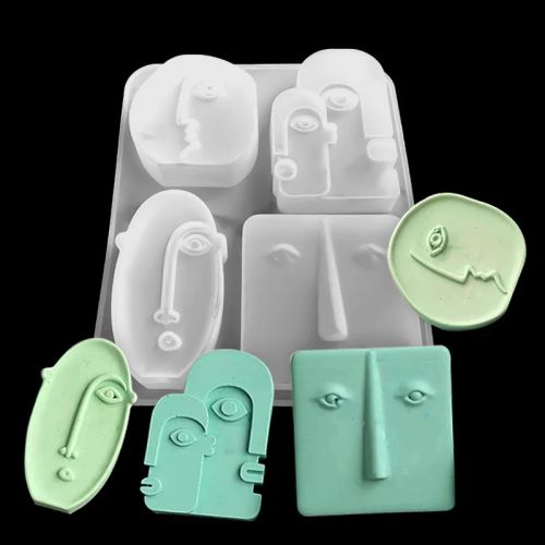 UDOCOOL Abstract Human Face Silicone Candle Mold for Home Décor & Gifts