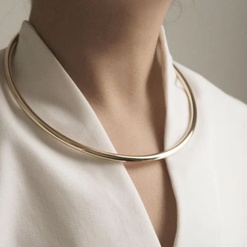 MANILAI Geometric Torques Necklace - Trendy Statement Accessory