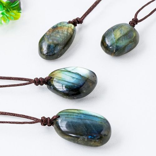 Natural Labradorite Pendant - Healing Energy - Unisex Necklace