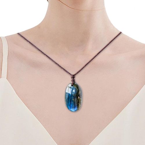 Natural Labradorite Pendant - Healing Energy - Unisex Necklace