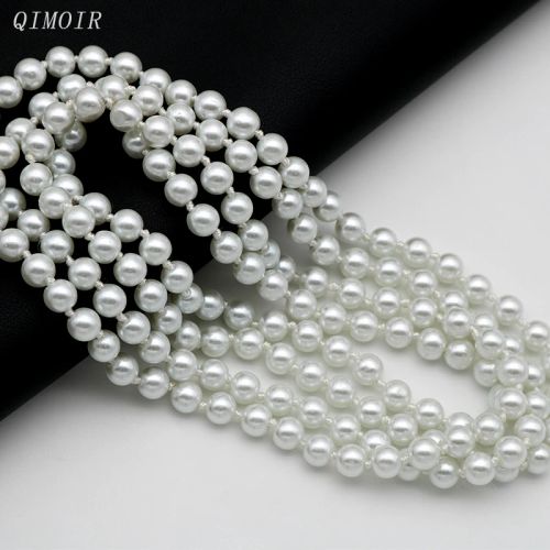 QIMOIR Long Drop Glass Necklace - Elegant Multi-layer Necklace Accessory
