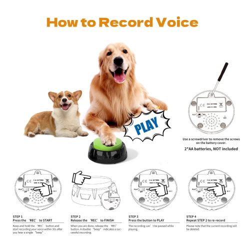 ipawspace Interactive Dog Toy - 30s Recording - Engaging Pet Activity