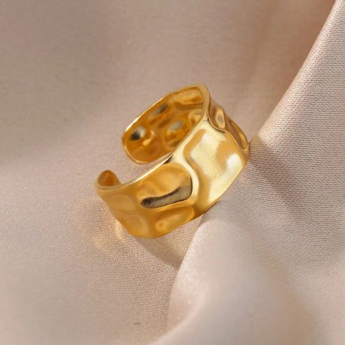 Elegant Geometric Stainless Steel Open Rings for Trendy Couples
