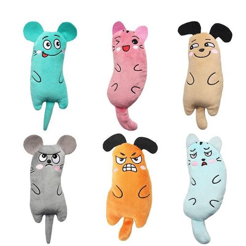 Interactive Plush Cat Toy - Funny Squeaky Teeth Grinding Pet Accessory