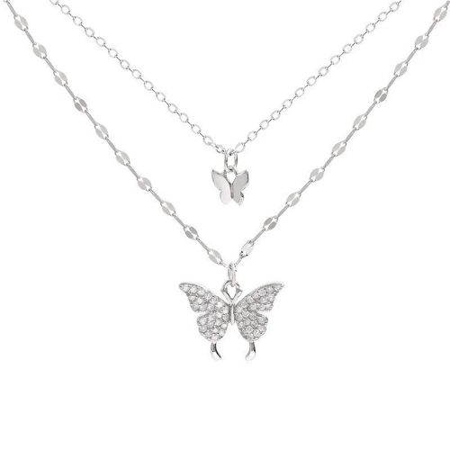 Exquisite Double Layer Butterfly Necklace for Elegant Occasions