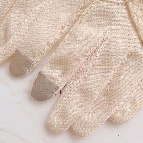 DANJIU Lace Floral Sunscreen Gloves - Breathable & Elegant Short Gloves
