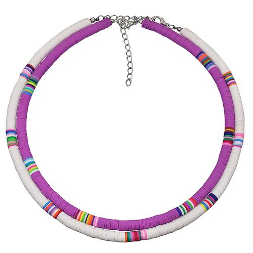 Boho Style Necklace Colorful Clay Beaded Choker Party Rainbow Polymer Clay Necklace Jewelry Gifts for Women Girls
