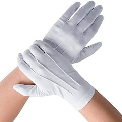 White Cotton Gloves - Durable Formal Gloves for Ceremonies & Costumes
