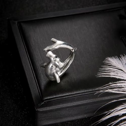 Shark Rings Set - Punk Style High-Quality Alloy Fashion Statement Rings - silver