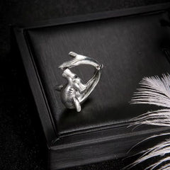 Shark Rings Set - Punk Style High-Quality Alloy Fashion Statement Rings - silver