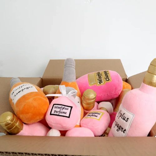 Plush Dog Toy - Fun Wine Bottle Design for Playtime