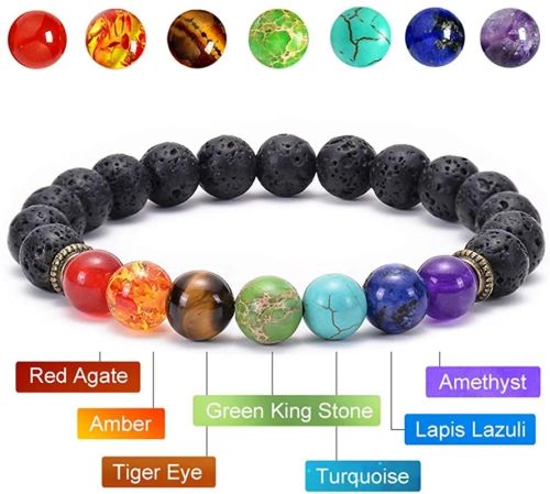 Colourful Volcanic Chakra Bracelet & Necklace - Fashion Accessory